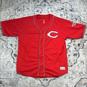 Cincinnati Reds Baseball Jersey Red Button Up | Rawlings Premium MLB | Men's XL